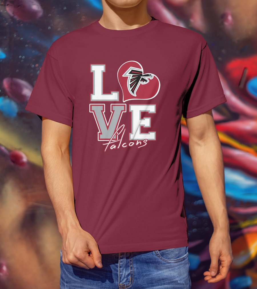 LOVE Atlanta Falcons Heart T-Shirt