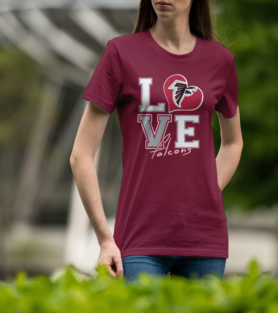 LOVE Atlanta Falcons Heart T-Shirt