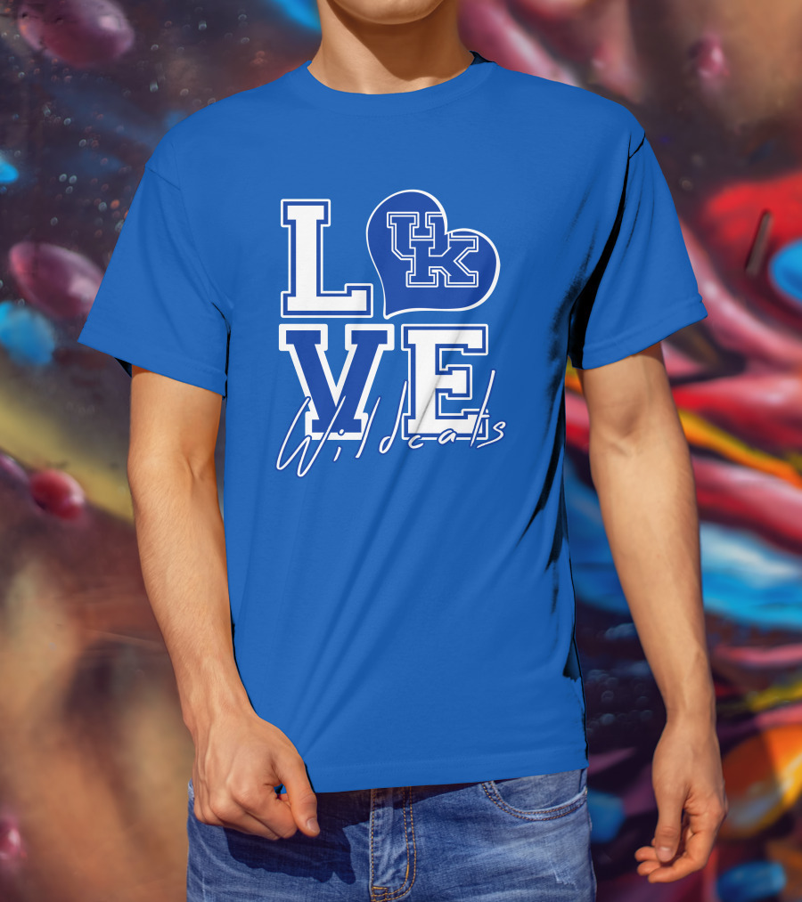 LOVE Kentucky Wildcats UK Heart Wildcats T-Shirt