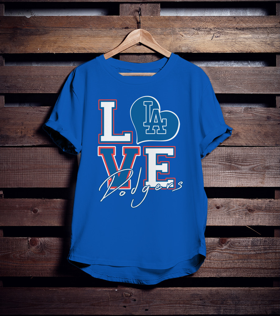 LOVE LA Dodgers Heart T-Shirt