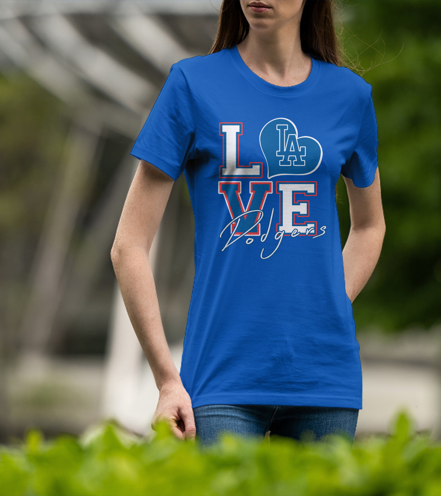 LOVE LA Dodgers Heart T-Shirt