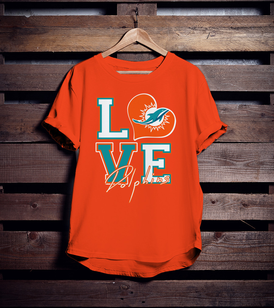 LOVE Dolphins Miami Heart T-Shirt