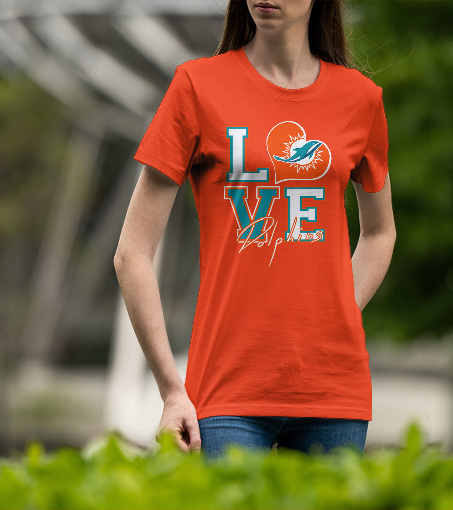 LOVE Dolphins Miami Heart T-Shirt