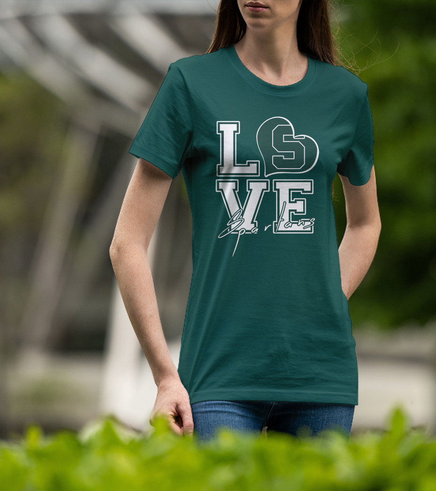 Love Spartans Michigan State Heart T-Shirt