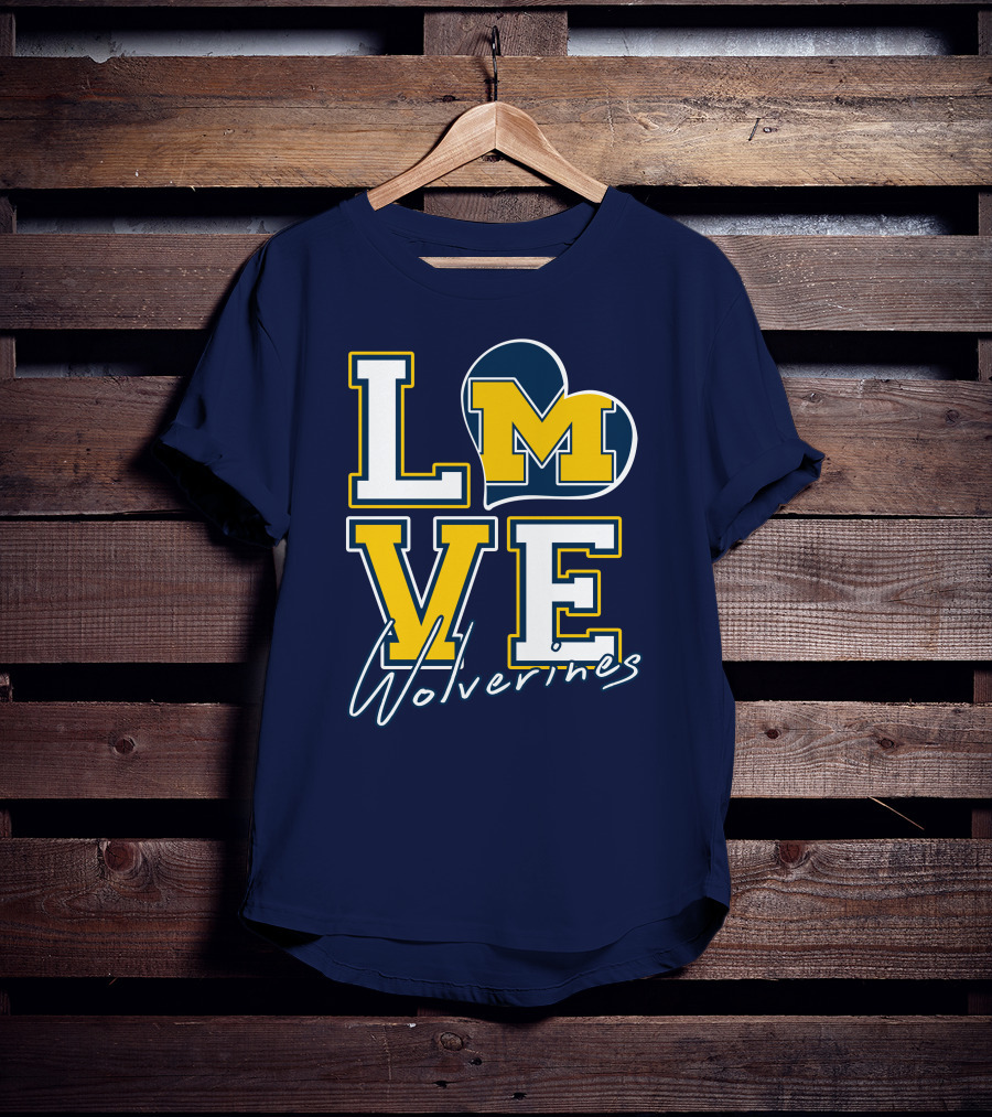 Love Michigan Wolverines Heart T-Shirt