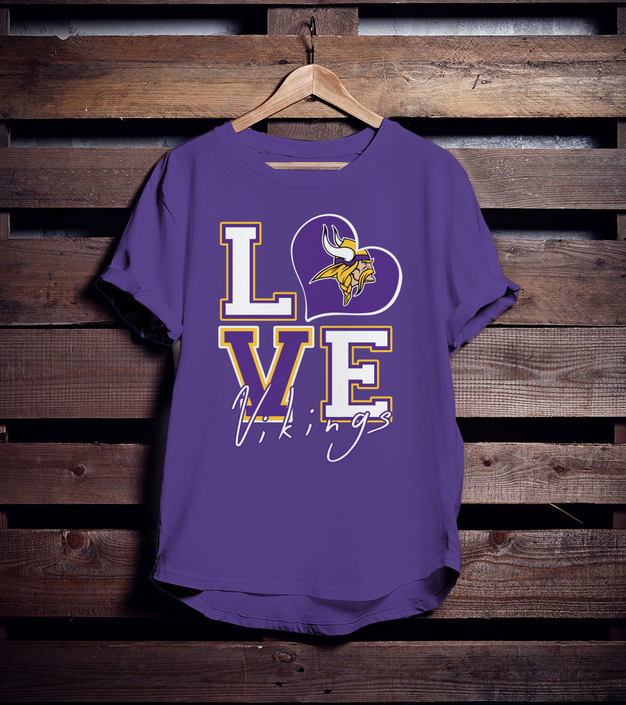 Love Minnesota Vikings Heart T-Shirt