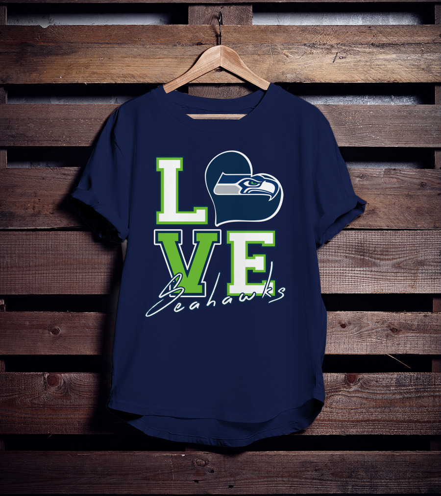 LOVE Seattle Seahawks Heart T-Shirt