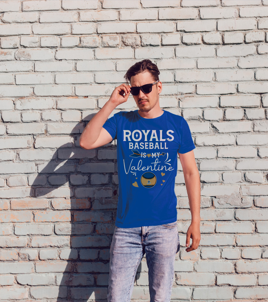 Kansas City Royals Baseball Is My Valentine With Heart And Arrow T-Shirt