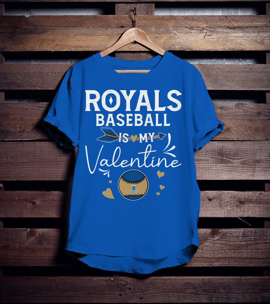 Kansas City Royals Baseball Is My Valentine With Heart And Arrow T-Shirt