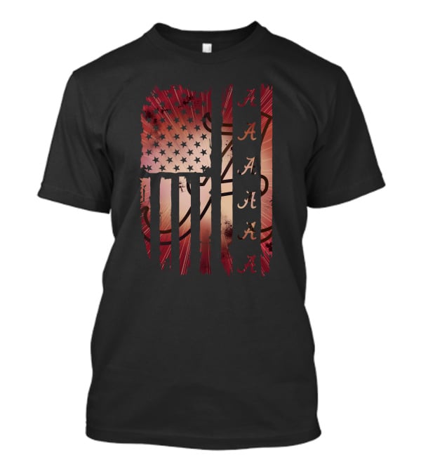 Alabama Crimson Tide American Flag A Aaa Stars And Stripes T-Shirt