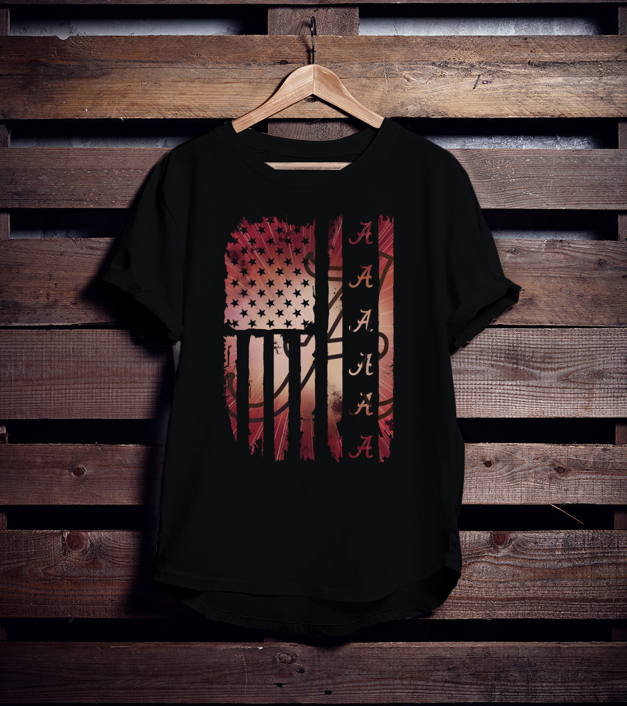 Alabama Crimson Tide American Flag A Aaa Stars And Stripes T-Shirt