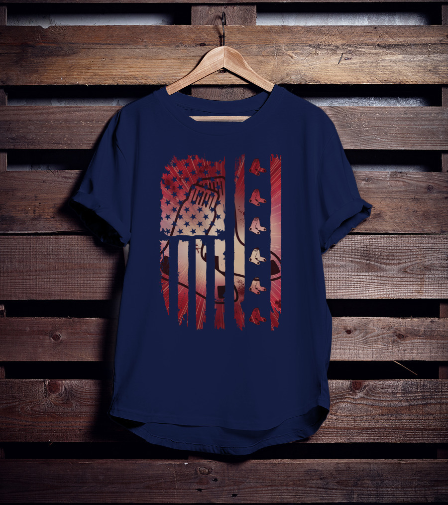 Boston Red Sox Patriotic Stars And Stripes T-Shirt