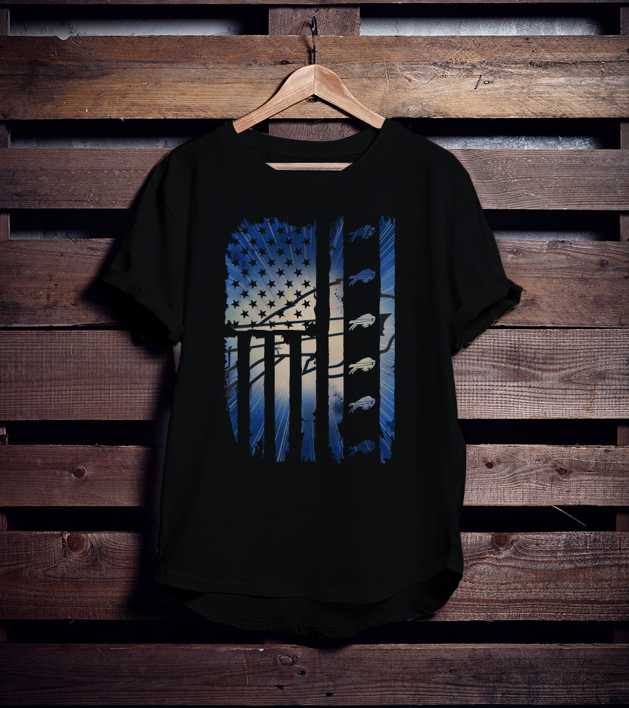 Buffalo Bills American Flag Stars And Stripes Football Fan Gear T-Shirt