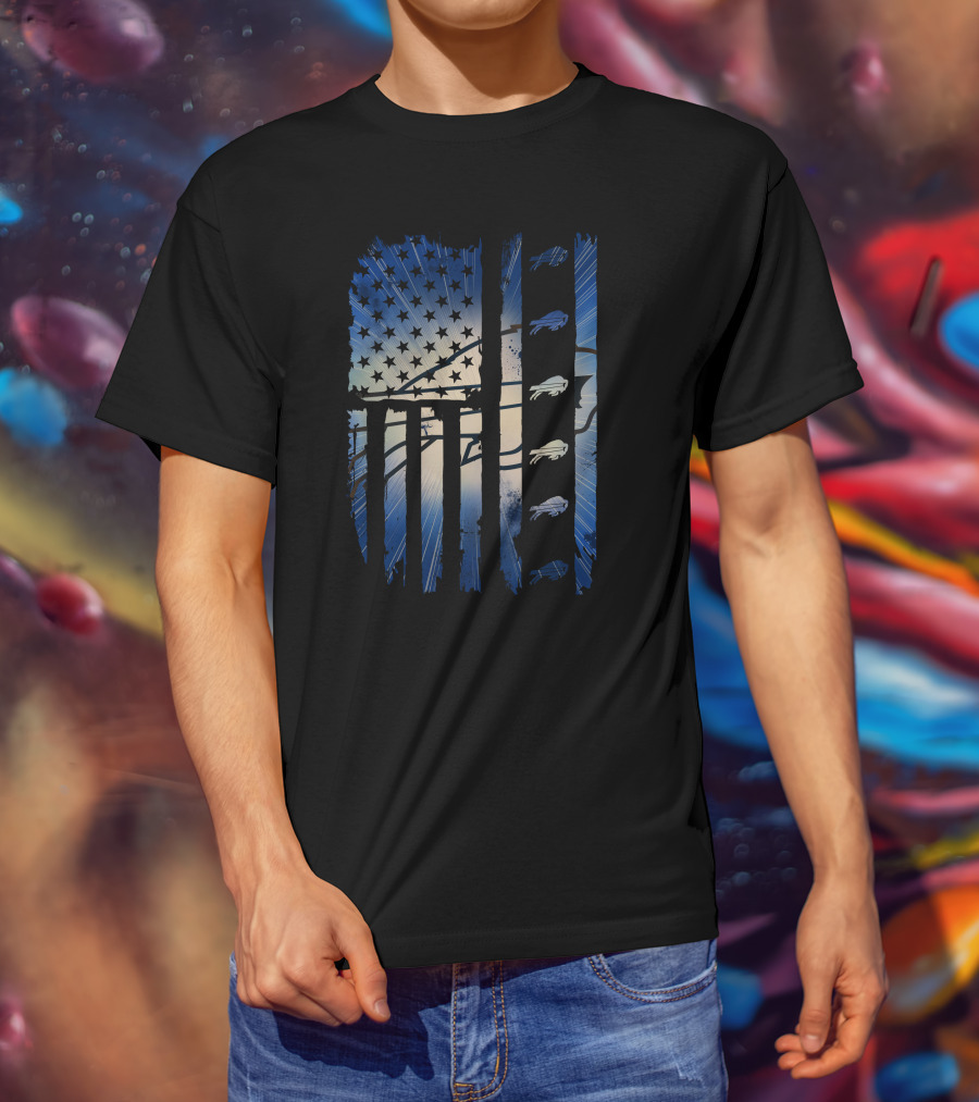 Buffalo Bills American Flag Stars And Stripes Football Fan Gear T-Shirt