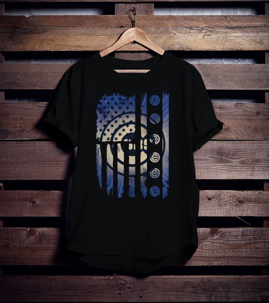 Chicago Cubs Stars And Stripes American Flag T-Shirt