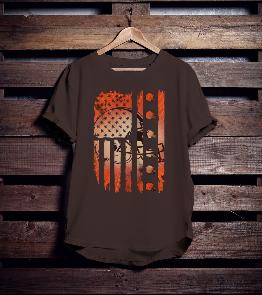 Cleveland Browns Helmet American Flag Edition T-Shirt