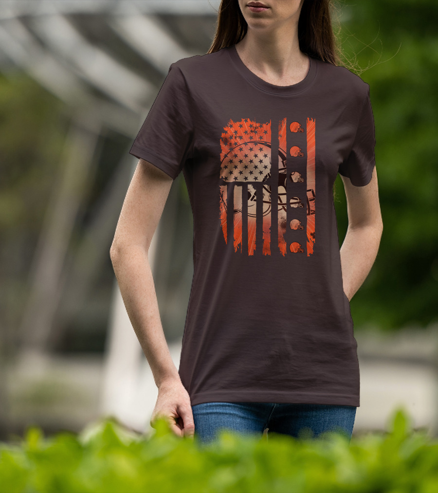 Cleveland Browns Helmet American Flag Edition T-Shirt