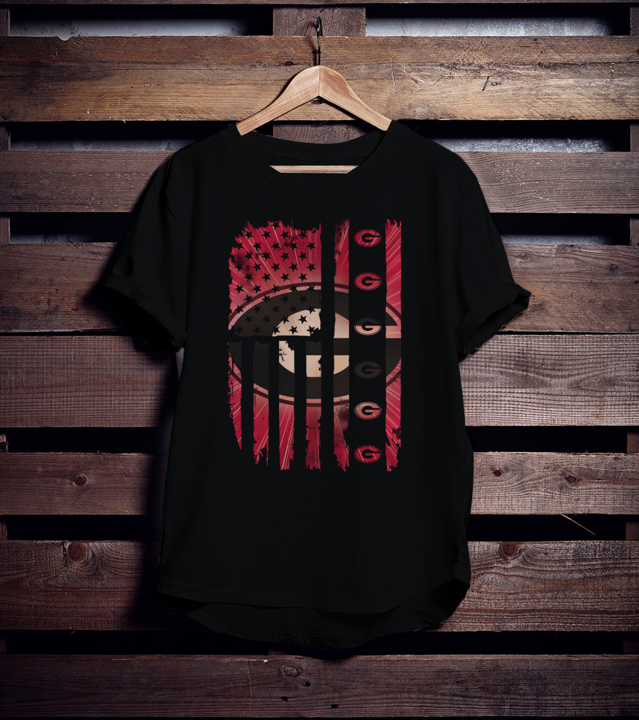 Georgia Bulldogs American Flag Distressed T-Shirt