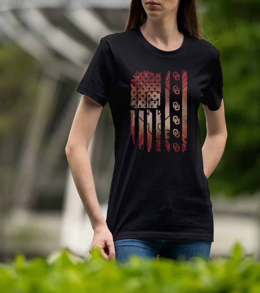 Oklahoma Sooners American Flag Stars T-Shirt