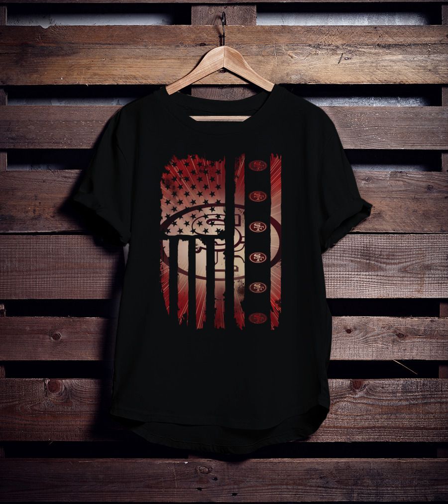 San Francisco 49ers American Flag Fan Gear T-Shirt