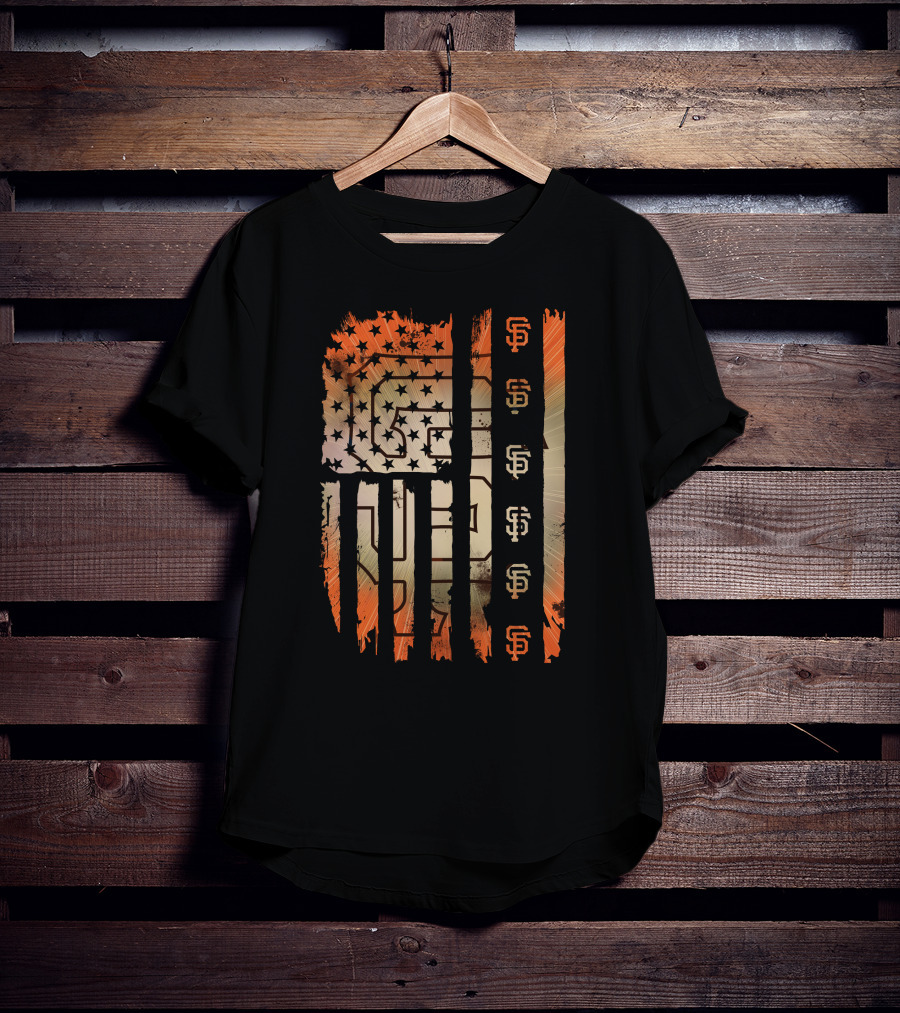 San Francisco Giants American Flag Stars Stripes T-Shirt