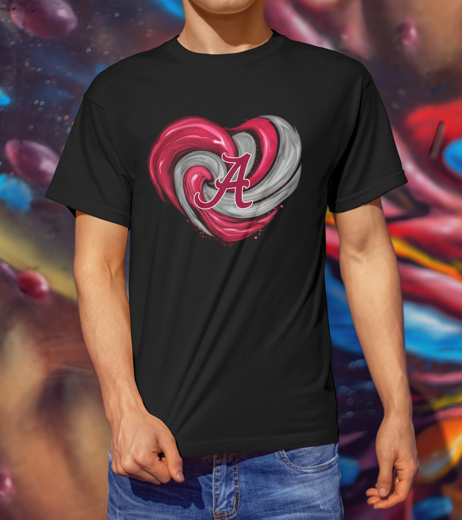 Alabama Crimson Tide Heart Swirl A T-Shirt