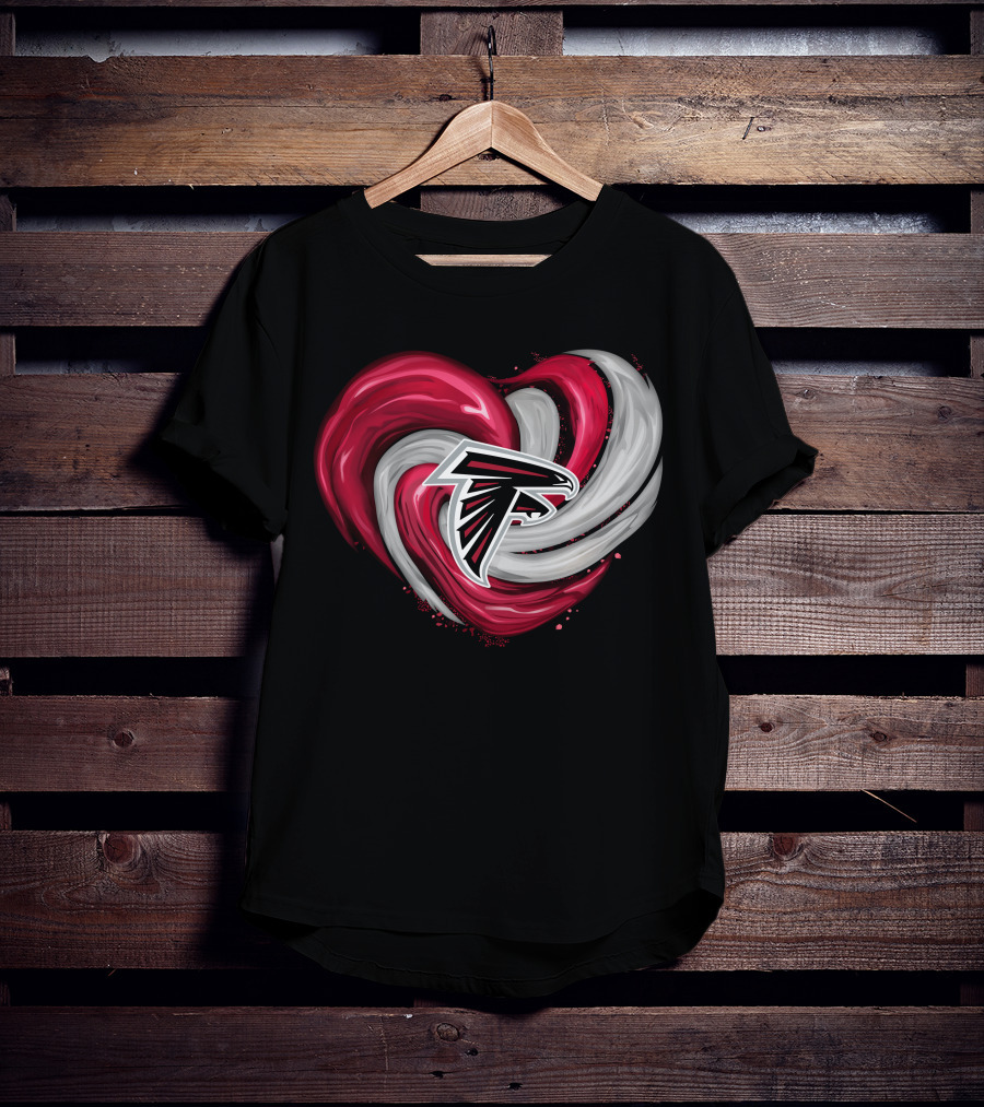 Atlanta Falcons Heart Swirl Emblem T-Shirt