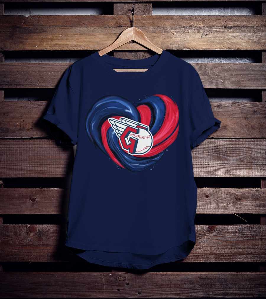 Cleveland Guardians Heart Tornado Baseball T-Shirt