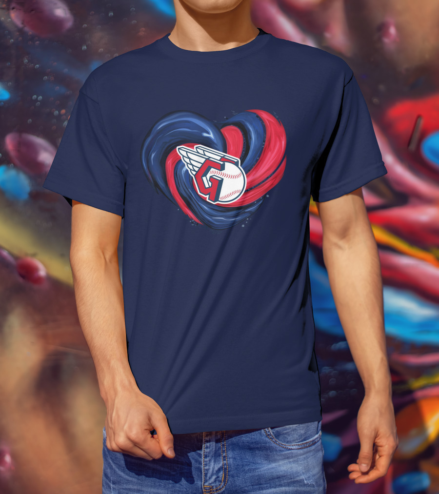 Cleveland Guardians Heart Tornado Baseball T-Shirt