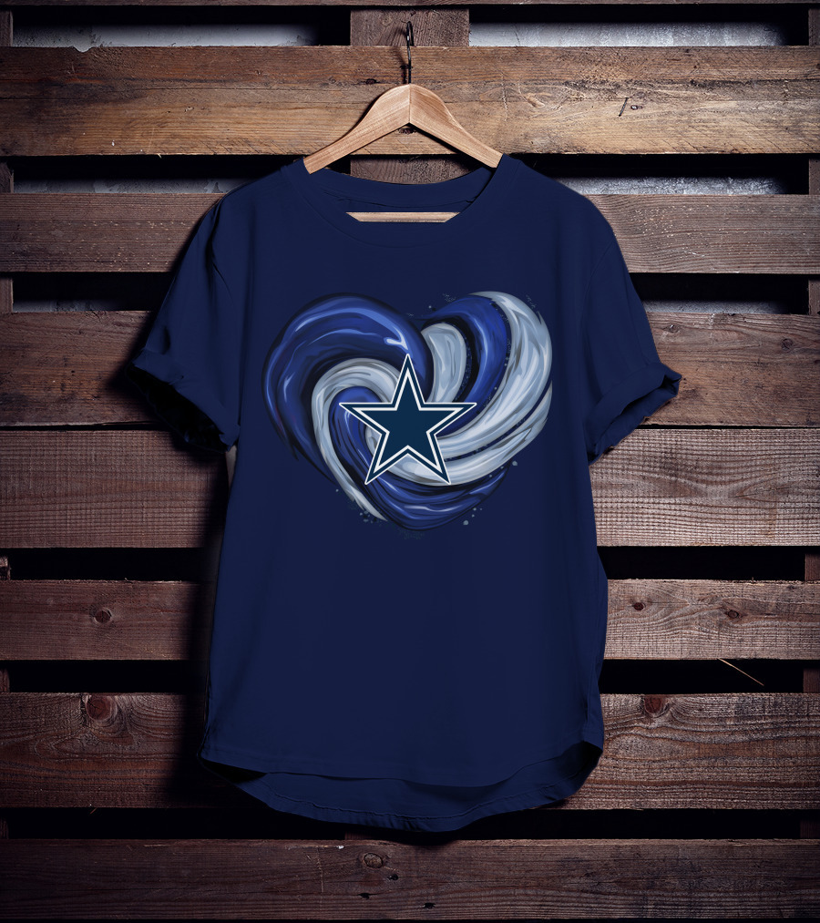 Dallas Cowboys Heart Swirl With Star T-Shirt