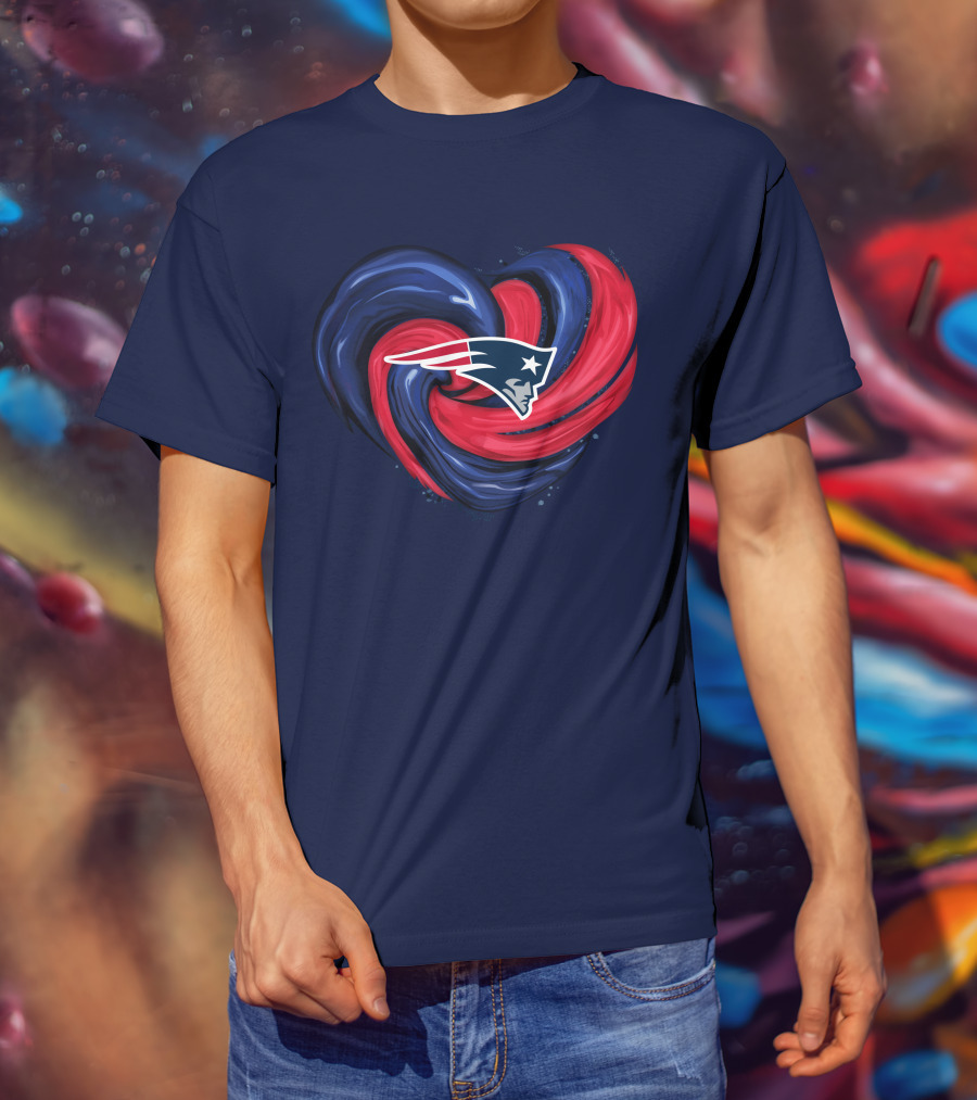 New England Patriots Heart Swirl T-Shirt