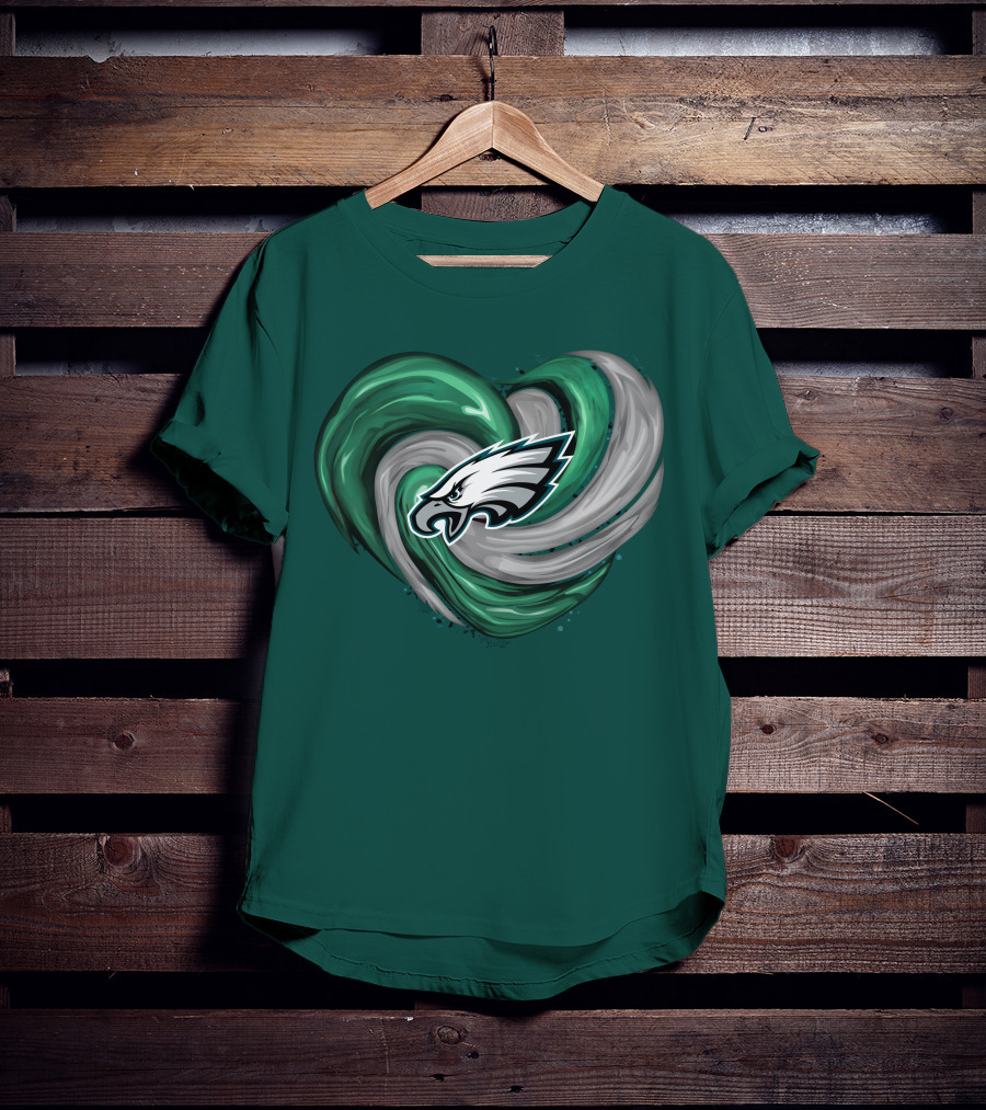 Philadelphia Eagles Heart Swirl T-Shirt