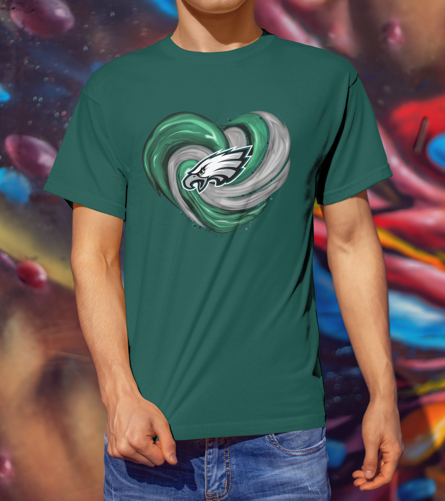 Philadelphia Eagles Heart Swirl T-Shirt