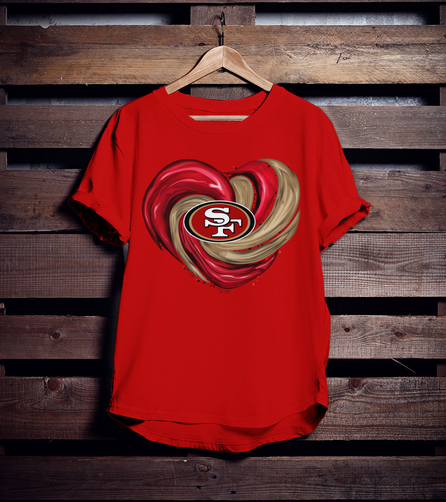 San Francisco 49ers Heart SF Logo Tornado T-Shirt