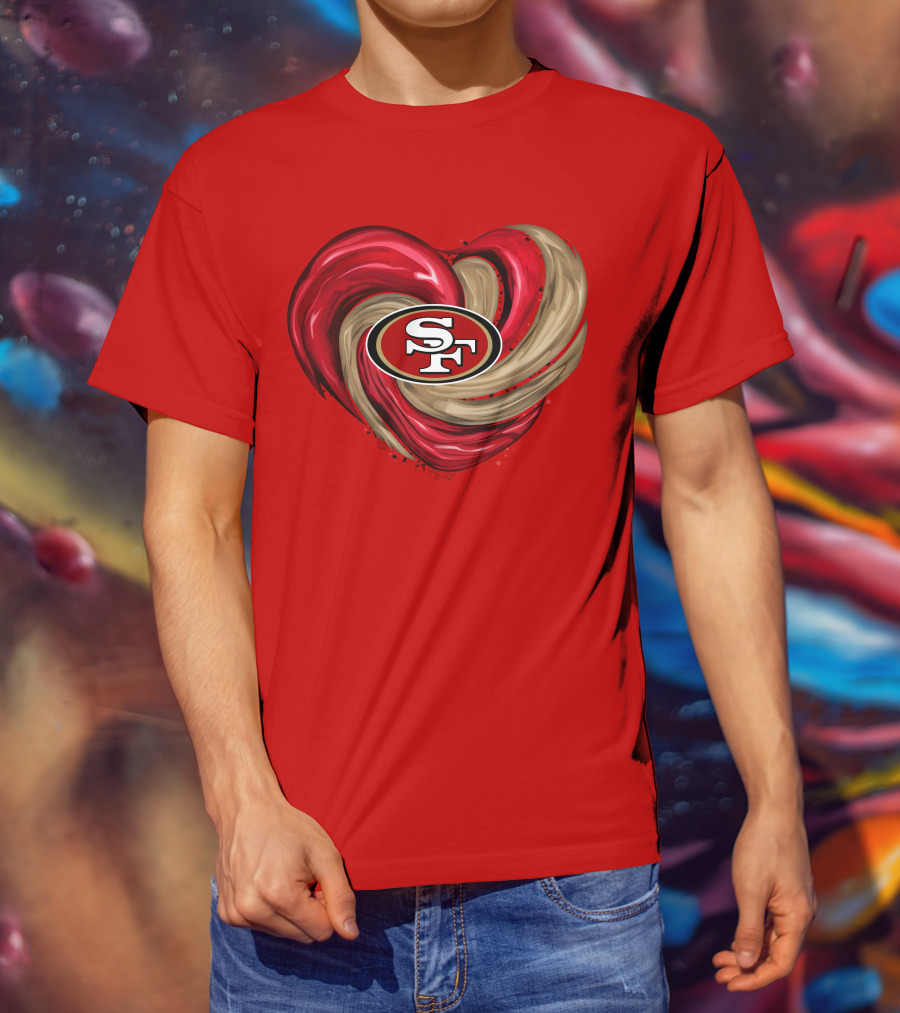 San Francisco 49ers Heart SF Logo Tornado T-Shirt