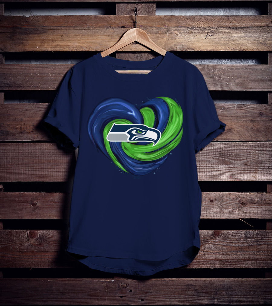 Seattle Seahawks Heart Logo Tornado T-Shirt