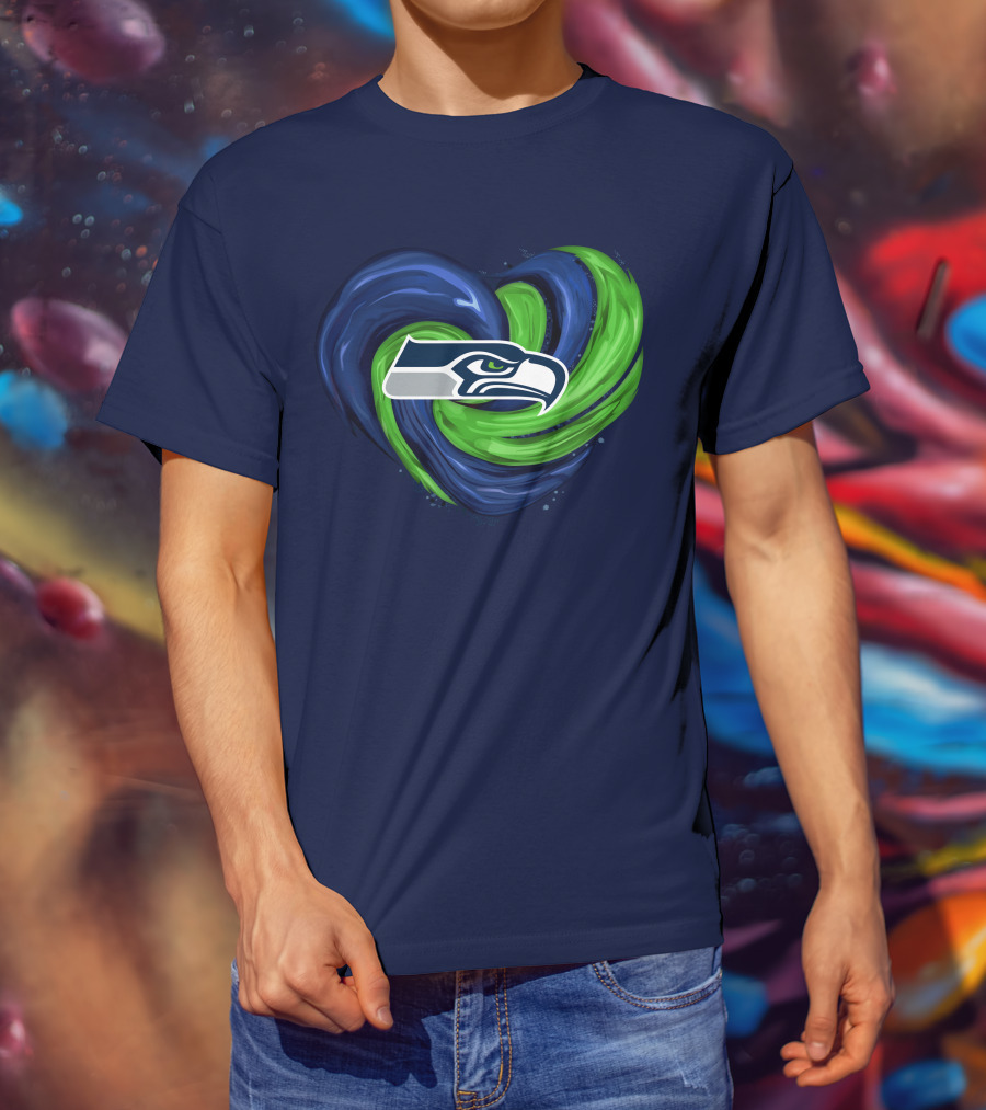 Seattle Seahawks Heart Logo Tornado T-Shirt