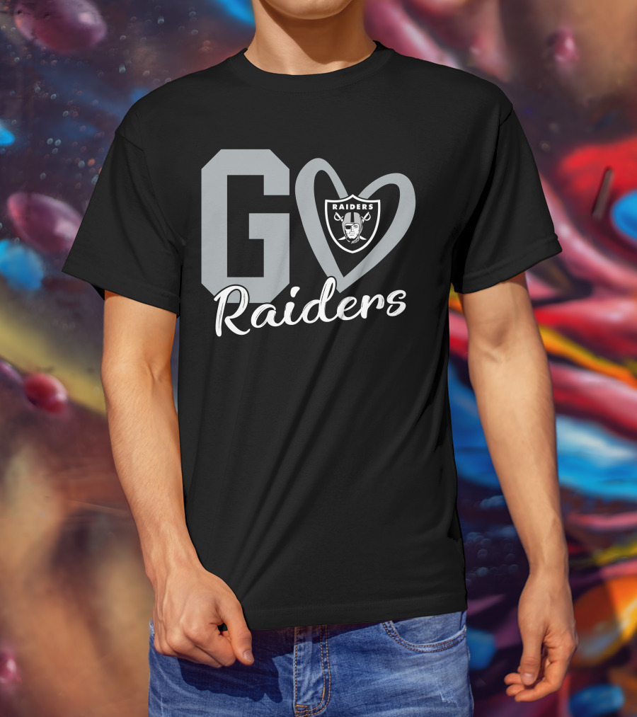Go Raiders Heart Logo Las Vegas Raiders T-Shirt
