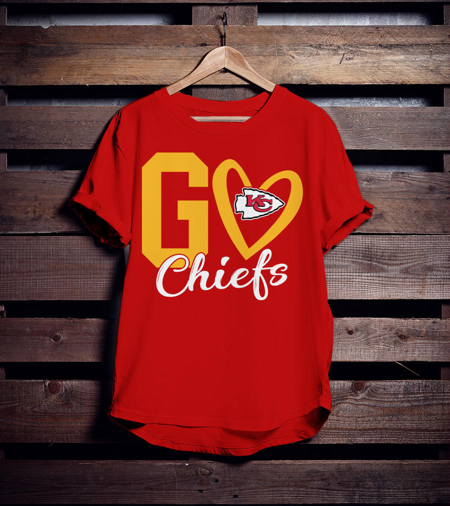 Go Chiefs KC Heart T-Shirt