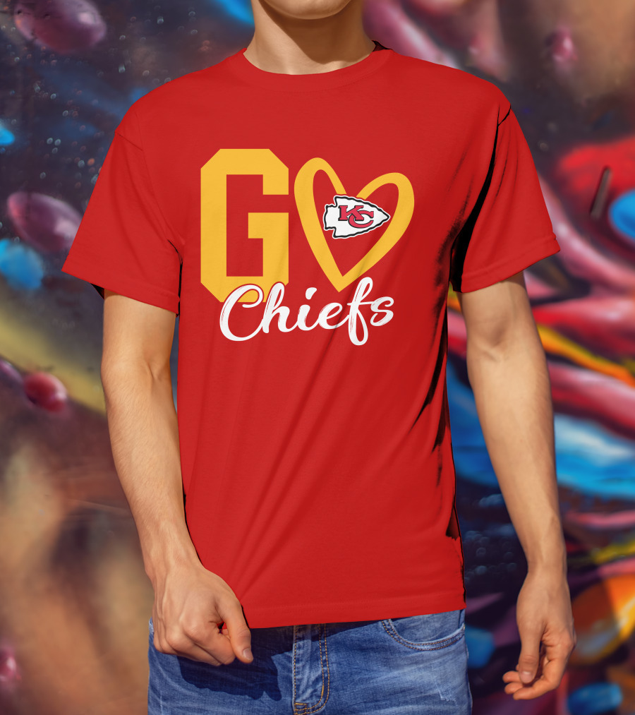 Go Chiefs KC Heart T-Shirt
