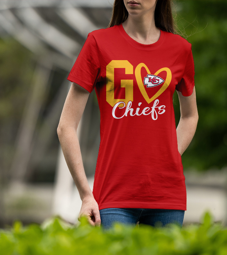 Go Chiefs KC Heart T-Shirt