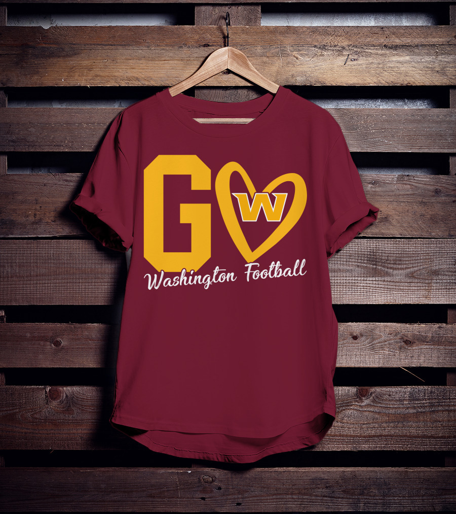 Go W Washington Football Team Heart T-Shirt