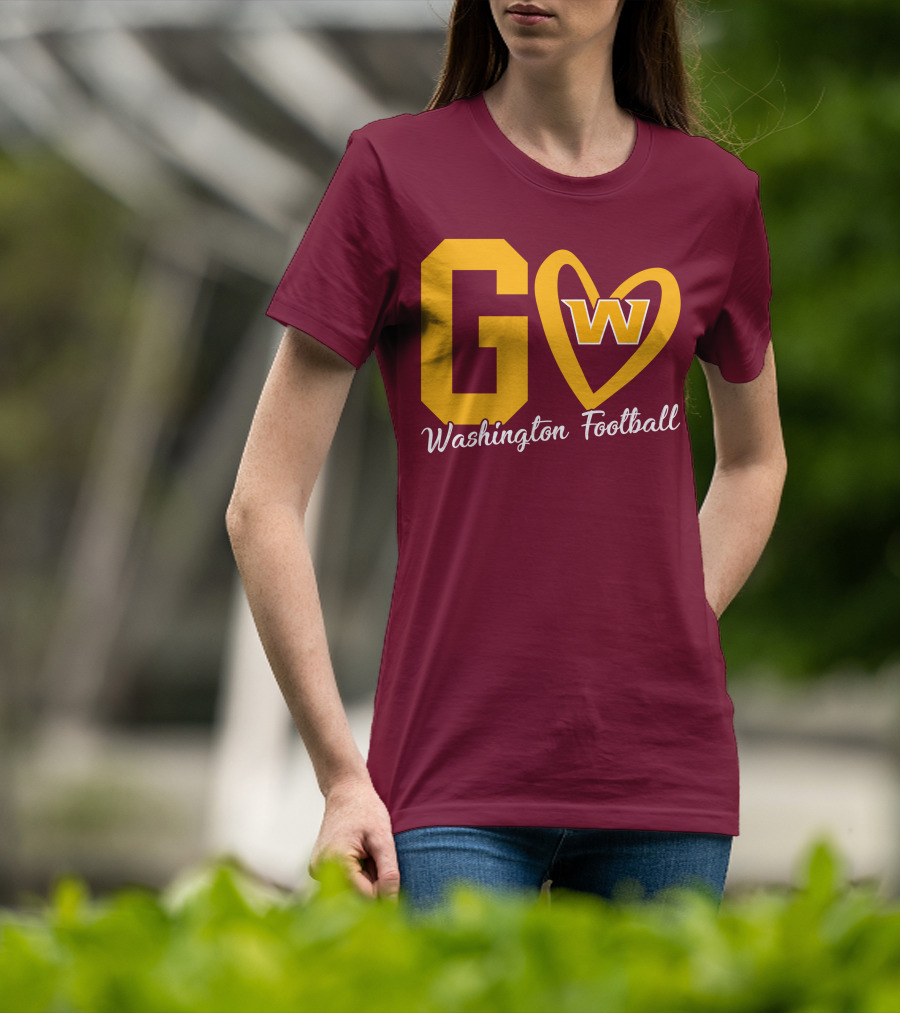 Go W Washington Football Team Heart T-Shirt