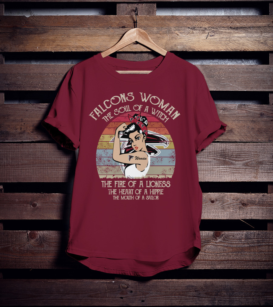 Falcons Woman The Soul Of A Witch The Fire Of A Lioness The Heart Of A Hippie The Mouth Of A Sailor T-Shirt