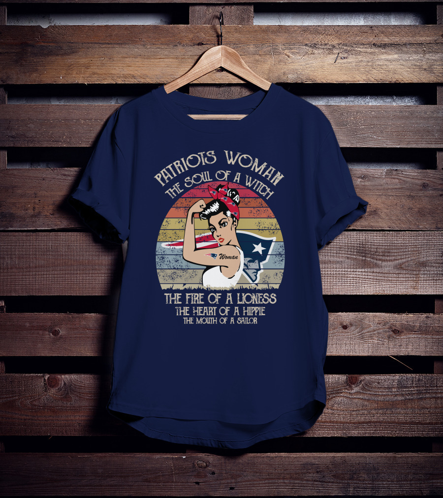 Patriots Woman The Soul Of A Witch The Fire Of A Lioness The Heart Of A Hippie The Mouth Of A Sailor T-Shirt