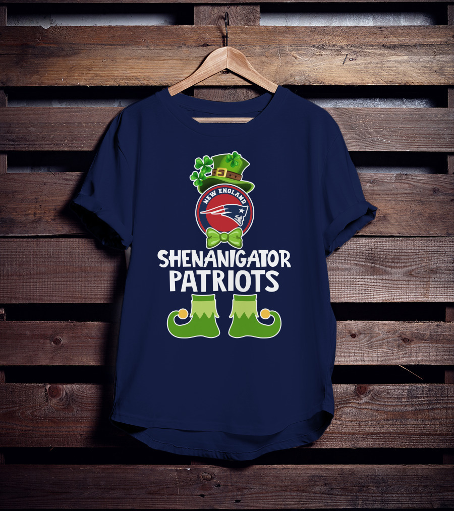 Funny Leprechaun St. Patrick's Day Shenanigator New England Patriots T-Shirt
