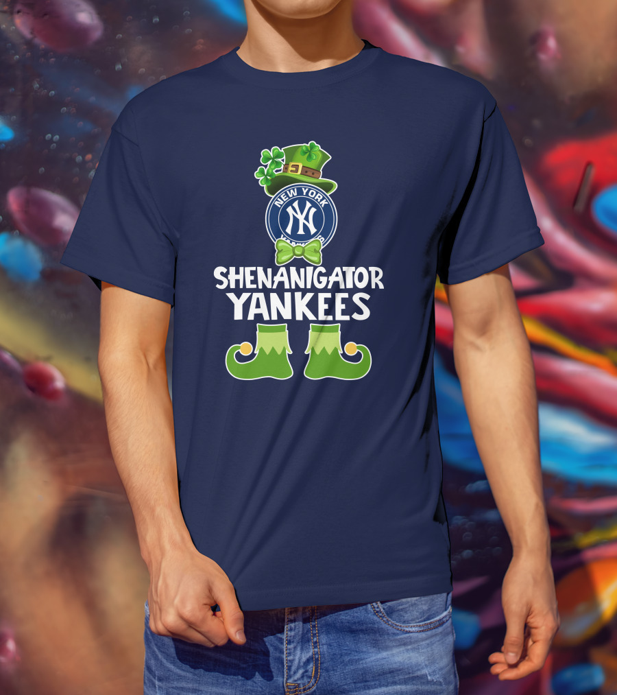 Shenanigator St. Patrick's Day New York Yankees Funny Leprechaun T-Shirt