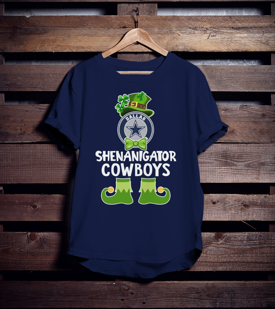 Shenanigator Dallas Cowboys Leprechaun St. Patrick's Day Fun T-Shirt