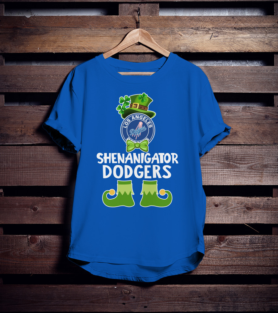 Los Angeles Dodgers Funny Leprechaun Shenanigator St. Patrick's Day T-Shirt