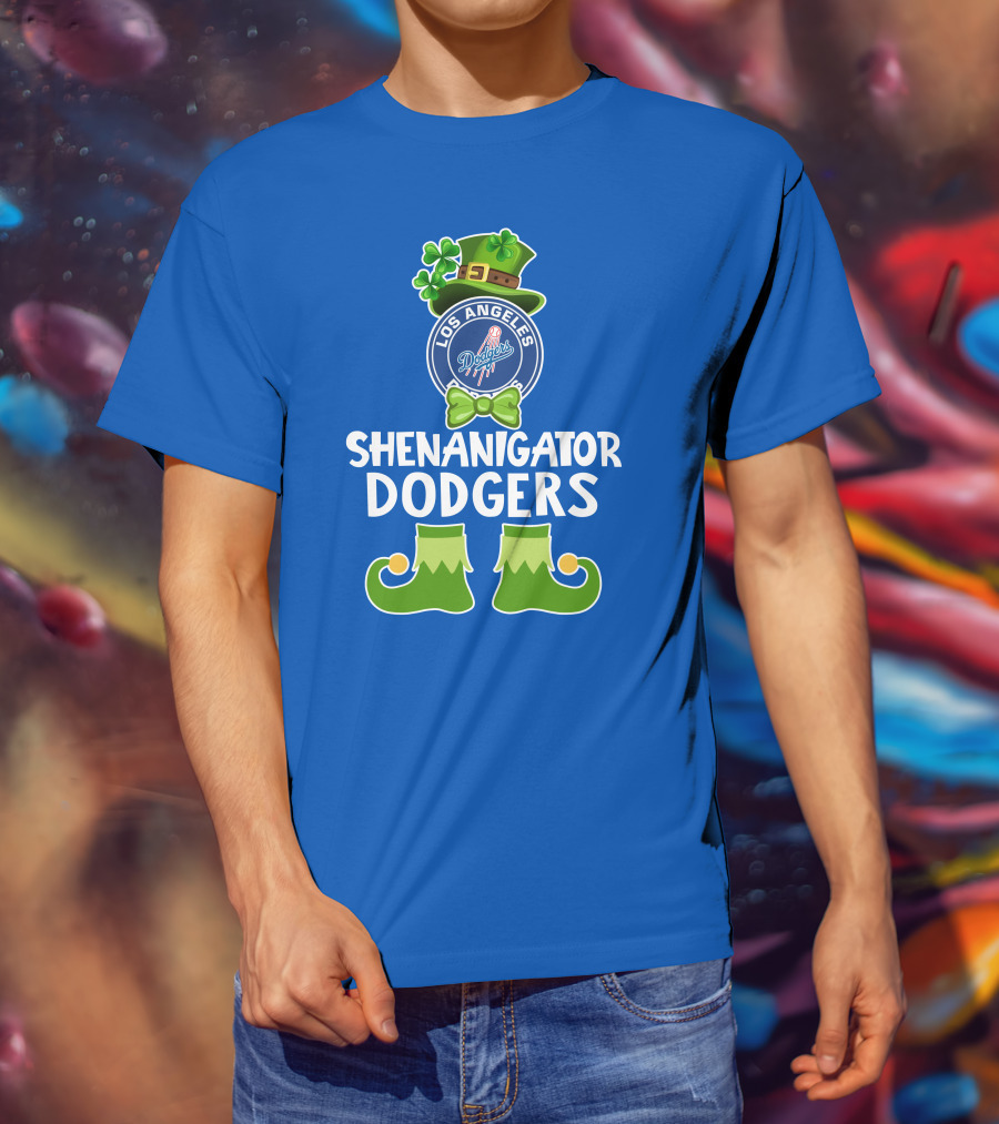 Los Angeles Dodgers Funny Leprechaun Shenanigator St. Patrick's Day T-Shirt